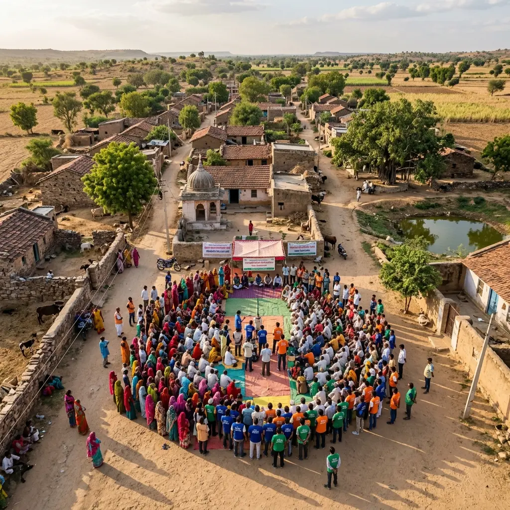 Drone Shot of Village
